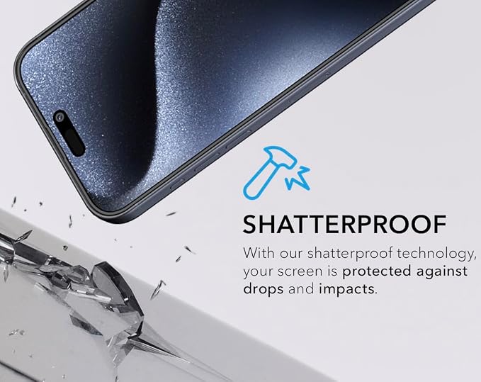 Privacy Screen Protector for iPhone 15 Plus / 16 Plus (6.7) 2 Pack | Anti-Spy | Anti-Fingerprint | Bubble-Free | Easy Installation | Ultra-Resistant
