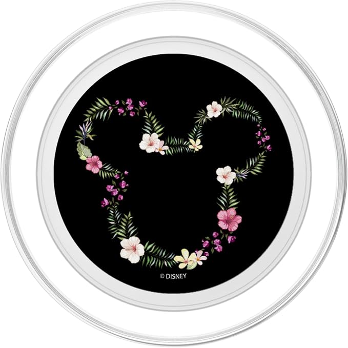 Disney Mickey &amp Friends Mickey Hawaiian Floral Outline Ears PopSockets Swappable PopGrip
