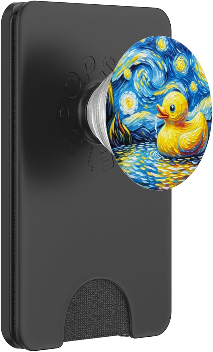 Rubber Duck Starry Night Painting Ducky Vincent Van Gogh Art PopSockets PopWallet for MagSafe