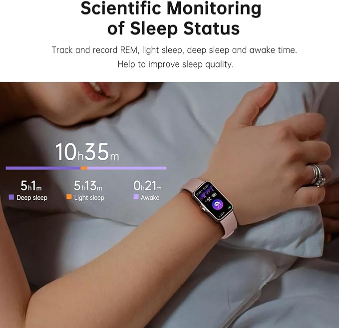 Sunorshop Health Fitness Tracker, Smart Watch with 24/7 Heart Rate and Blood Oxygen Monitor, Sleep Tracker with IP68 Waterproof, Activity Tracker Pedometer Step Counter for Women Men (Deep Pink)