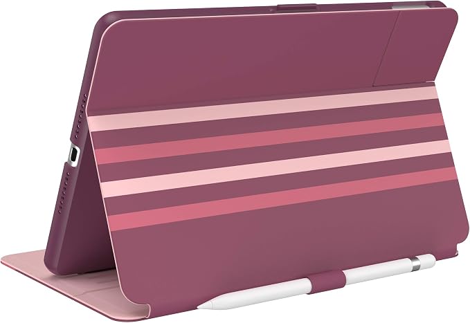 Speck Balance Folio Case for iPad 10.2 Inch (2019-2021) - Drop &amp Camera Protection Slim Multi Range Stand Apple Pencil Holder - Arcadia Navy/Moody Grey