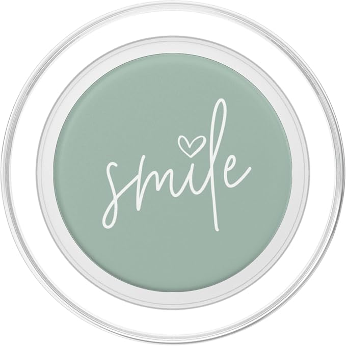 Smile Positive Inspirational Quote - Pastel Sage Green PopSockets Adhesive PopGrip