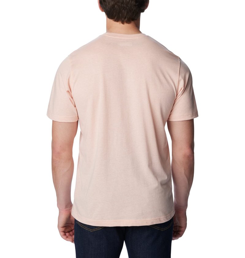 Columbia Men's Thistletown Hills Short Sleeve, Peach Blossom Heather, X-Large