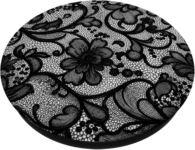 Black Lace Vintage Pattern PopSockets PopGrip for MagSafe