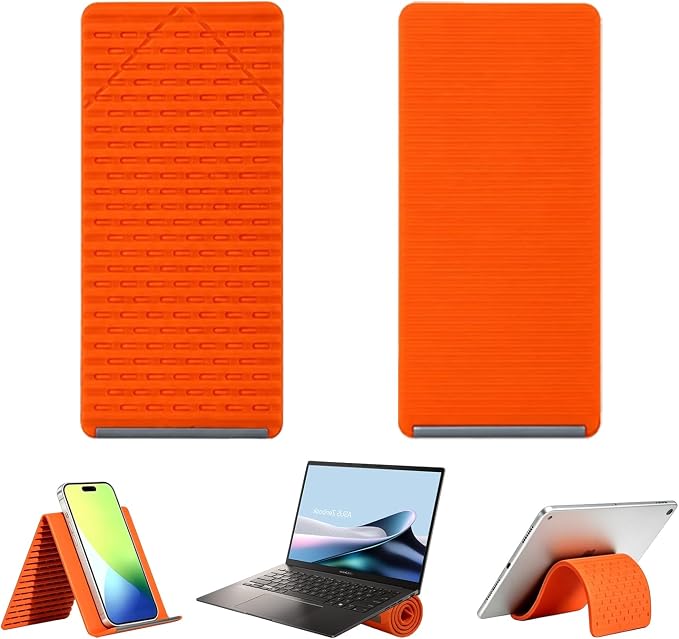 2Pack Flexible Silicone and Aluminum Phone Stand – Bendable Rollable Foldable Wrap-Around Mount Holder for Laptop Desk Bed and Travel