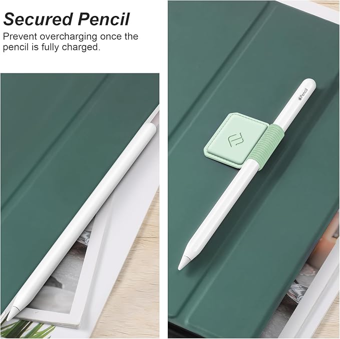 Fintie 4 Pack Pen Loop Holder for Apple Pencil Pro, Apple Pencil (USB-C / 1st / 2nd Generation) and Stylus Pens, Elastic Adhesive Leather Sleeve Attached to Cases, Green