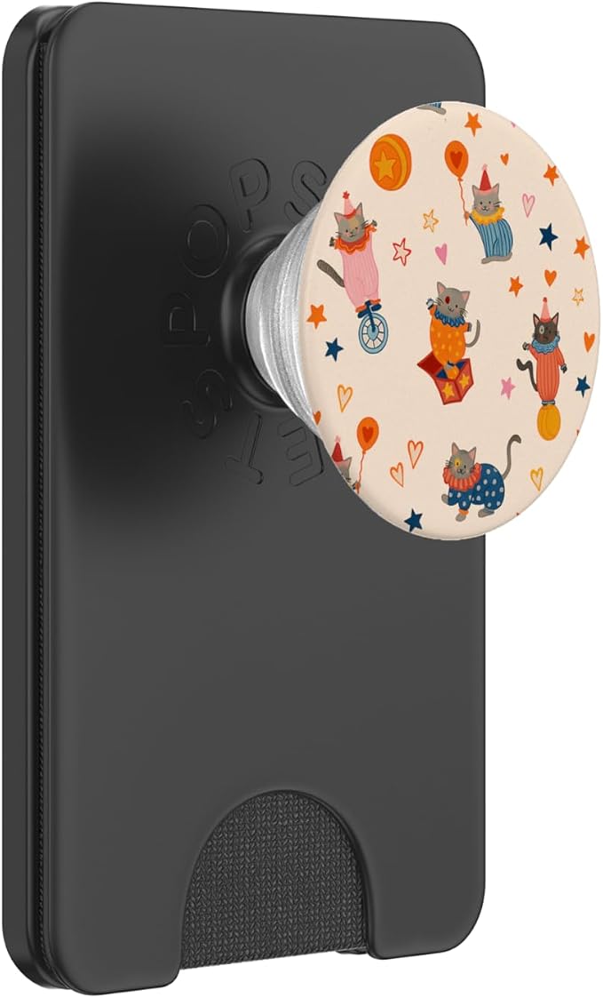 Cute Circus Cat Colorful Clown Kitten Pattern Aesthetic PopSockets PopGrip for MagSafe