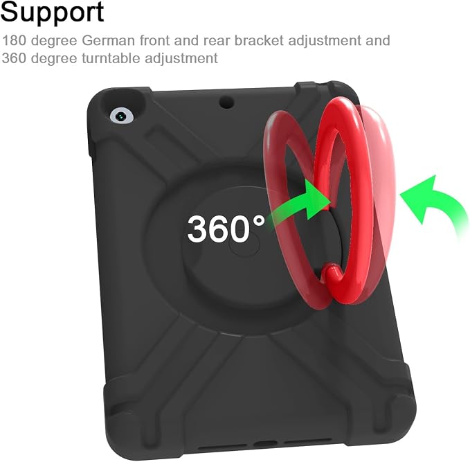 AKABEILA Compatible with Amazon Fire HD 8 2020/2022 Tablet Case，Rugged Kids Case with Stand Lightweight Shockproof Kids Friendly Tablet Cover Black