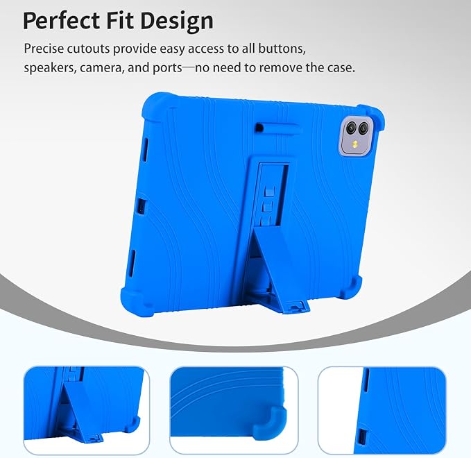 Case for Blackview Link 8 12.7-Inch Tablet – Shockproof Silicone Protective Cover with Kickstand Drop-Resistant Business Style (Black)