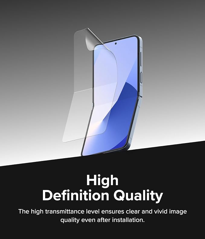 Ringke Dual Easy Film [4-Layer Protection] Compatible with Samsung Galaxy Z Flip 6 Screen Protector Self Healing Repair Coating Full Coverage Screen Protector with Installation Tool - 2 Pack