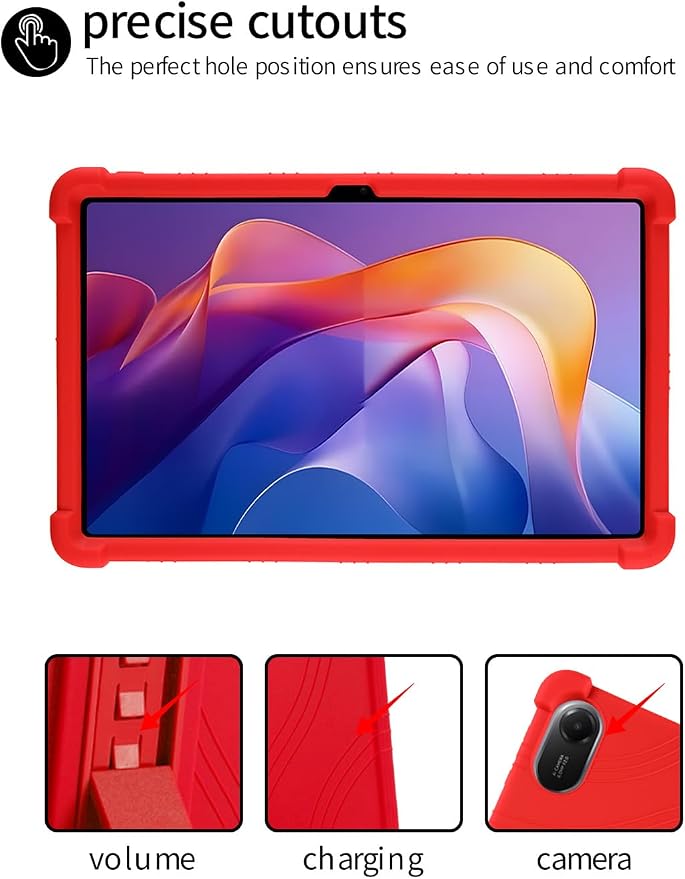 for Xiaomi Redmi Pad 2 Tablet 11 inch Tablet CaseBOVUGAC Soft Silicone Adjustable Stand Shockproof Kids Friendly for Redmi Pad 2 11 Tablet(Black)