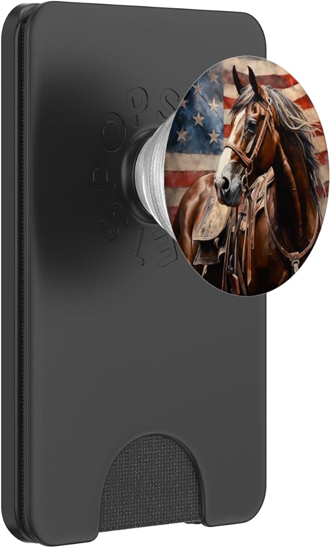 Patriotic Horse American Flag USA PopSockets Adhesive PopGrip