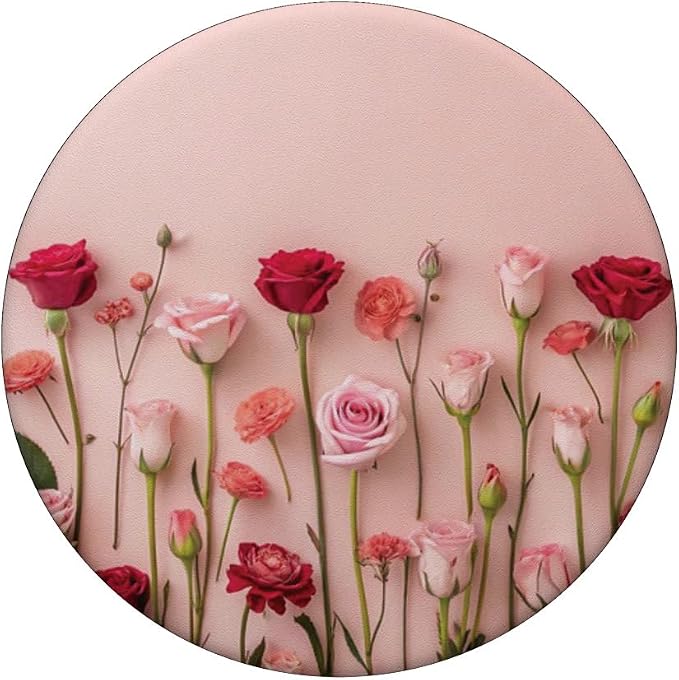 Pink Rose Floral Garden PopSockets PopGrip for MagSafe