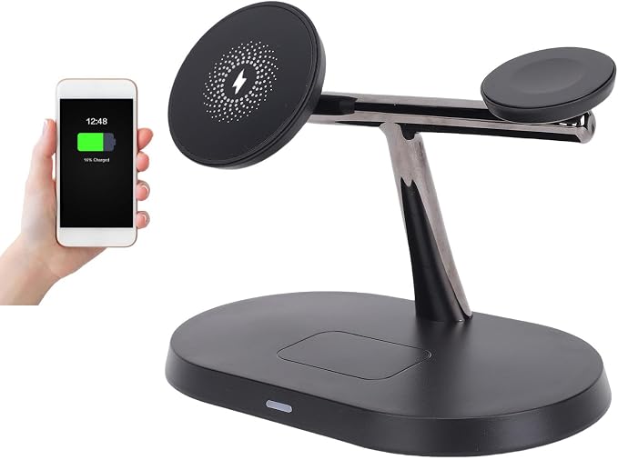 Cuifati 3 in 1 Wireless Charger Stand Fast Magnetic Charging Station for Multiple Devices with 15W Output for Phones