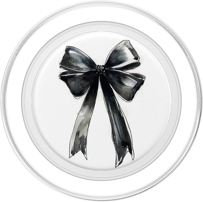 Girly | Bow in Watercolor || Coquette | Aesthetic Black Bow PopSockets Adhesive PopGrip