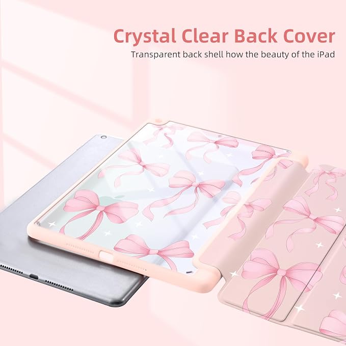 Joyland Leopard Print for iPad 10th Generation Case 10.9 inch 2022/iPad (A16) 11th Gen 11 2025Built-in Pencil Holder with Shockproof Cover Clear Transparent Back Shell Auto Wake/SleepBlack