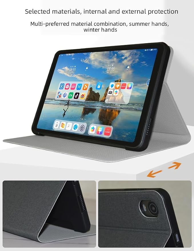Case for ALLDOCUBE iPlay60 Mini Pro/ALLDOCUBE iPlay60 Mini Turbo Tablet 8.4 inch PU Leather Slim Folio Folding Multi-Viewing Angles Case Cover with Auto Wake/Sleep Soft TPU Back Shell Black