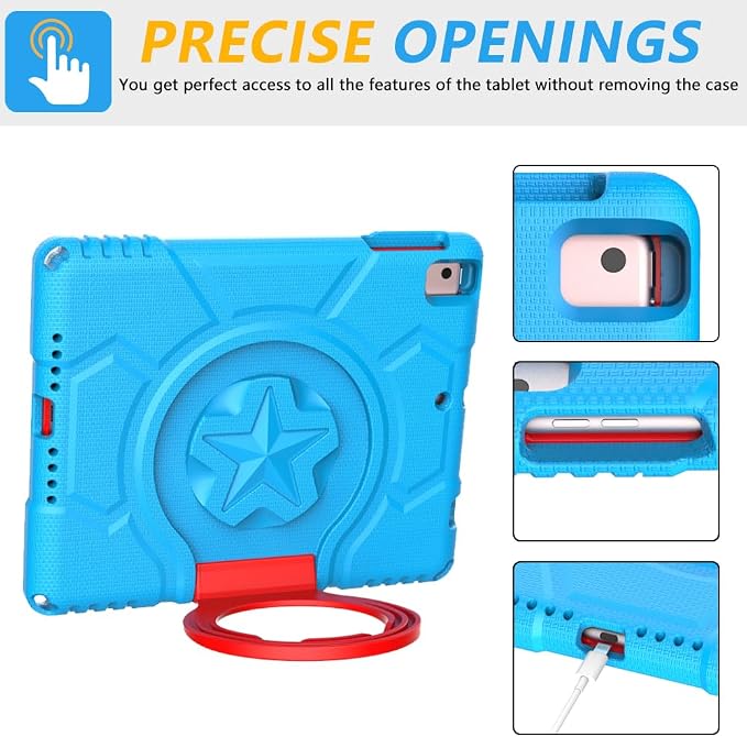 Kids Case for iPad 5th/6th Generation 9.7-inch 2017/2018 Release Lainergie iPad Air 2 Case with Screen Protector iPad Pro 9.7 Protective Cover Case Lightweight Shockproof with Handle Stand Black
