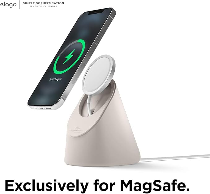 elago MS1 Charging Stand for MagSafe Charger | Premium Silicone Stand for iPhone Series iOS Standby Mode [Charging Cable Not Included] [Black]