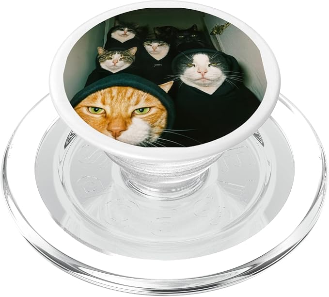 Cat Gang Hoodie Photo Illustration Print PopSockets PopGrip for MagSafe