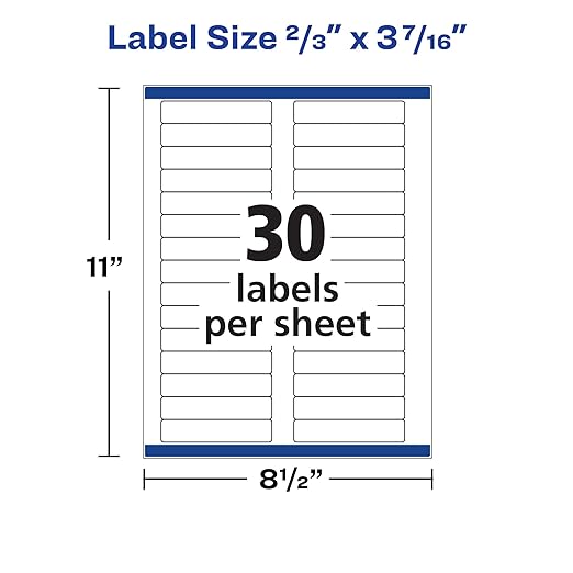 Avery TrueBlock File Folder Labels, 2/3" x 3-7/16", White, 5 Packs, 7,500 Printable Labels Total (5366)