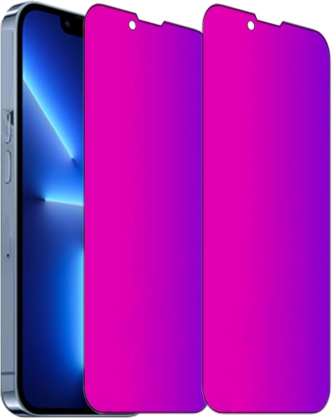 2 Pack Anti-Blue Privacy Tempered Glass for iPhone 11 / iPhone XR Anti-Spy Screen Protector Film Electroplated Gradient Colorful 6.1 inch