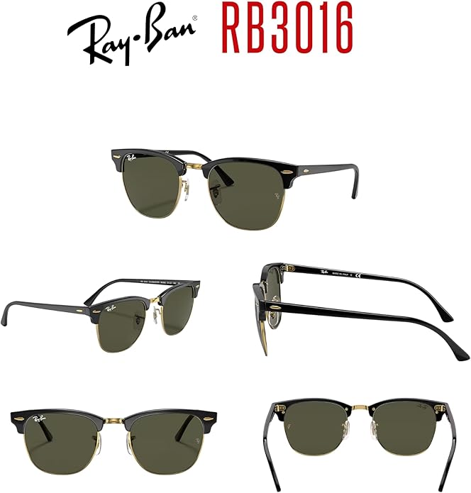 Ray-Ban RB3016 CLUBMASTER Sunglasses For Men For Women +BUNDLE with ACCESSORY EYEWEAR KIT