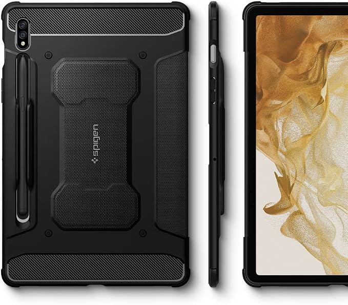Spigen for Galaxy Tab S10 FE Plus Case (2025) Rugged Armor Pro Protective Tri-Fold Cover and S Pen Holder 13.1 inch Black