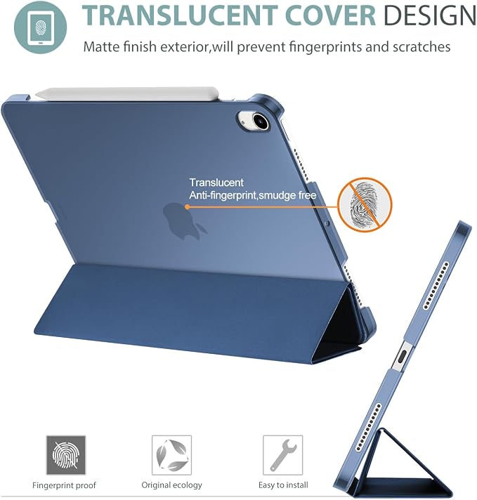 ProCase Smart Case for iPad Air 11-inch M4/M3/M2 &amp Air 10.9 5th/4th Gen | Hard Back Cover with Auto Sleep/Wake Slim Lightweight Case for iPad Air 11 2026/25/24 &amp 10.9 2022/2020-Aqua