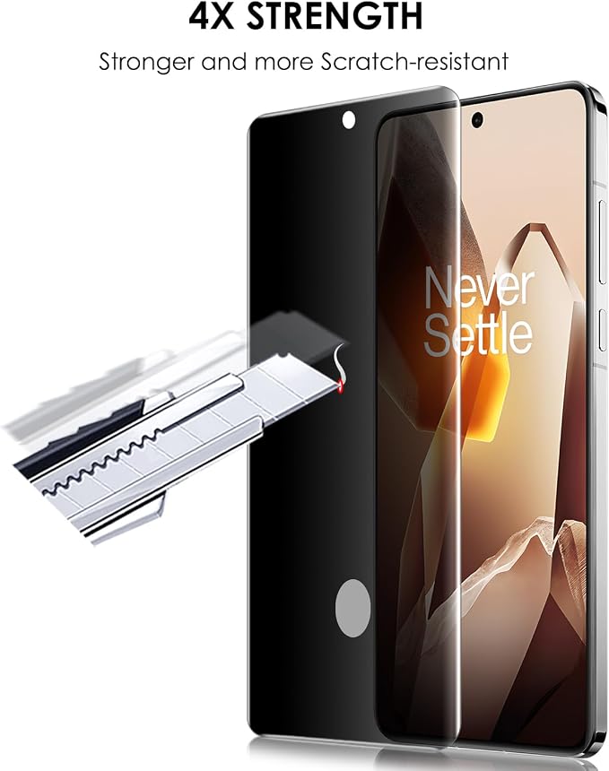 Privacy Screen Protector for OnePlus 13 Tempered Glass UV Set - 2 Pack Anti Spy Edge to Edge Full Protection Fingerprint-ID Compatible Sensitive Touch