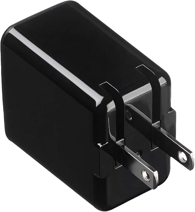 Amazon Basics 24W Two-Port USB-A Wall Charger for Multiple Devices Space-Saving Design 12W 2.4A per Port for iPhone 16/15/14/13/12/11/X Samsung and More Black