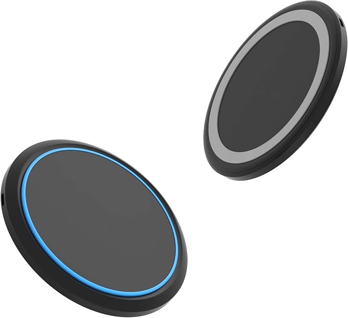 BoxWave Charger Compatible with Motorola razr (2023) - SwiftCharge PowerDisc Wireless Charger (15W) Qi Wireless 15W Circular Desktop Charger - Jet Black