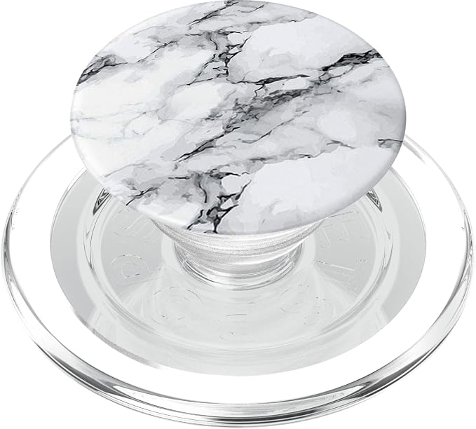 Marbled Design White And Black PopSockets PopGrip: Swappable Grip for Phones &amp Tablets