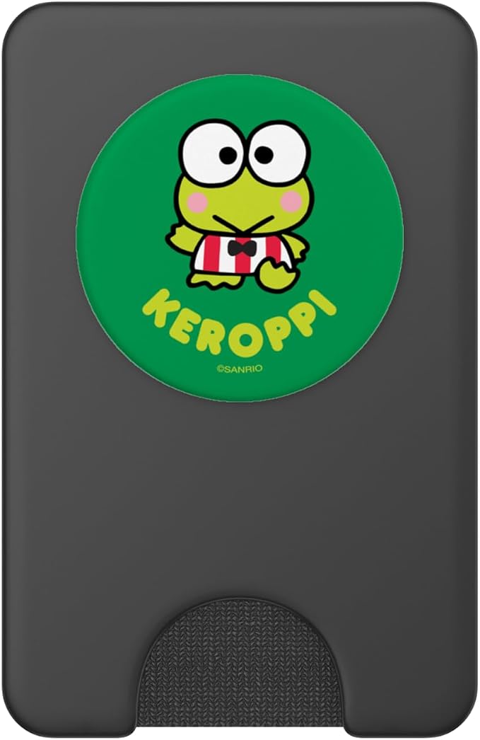 SANRIO Keroppi Character Front and Back PopGrip Adhesive PopSocket for iPhone 11 Black