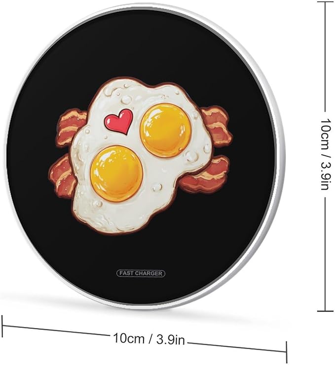 Bacon Eggs Wireless Charger SlimWireless Charging Pad Anti-Slip Charger Mat for Men Women