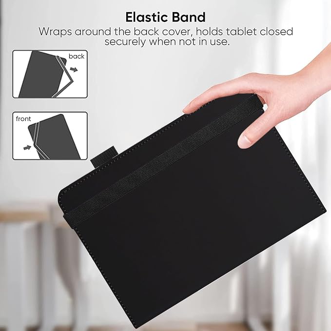 Universal 11 12 Inch Android Tablet CaseMulti-Angle Viewing Stand Stylus Holder Cover for 11-12 Touchscreen TabletBlack