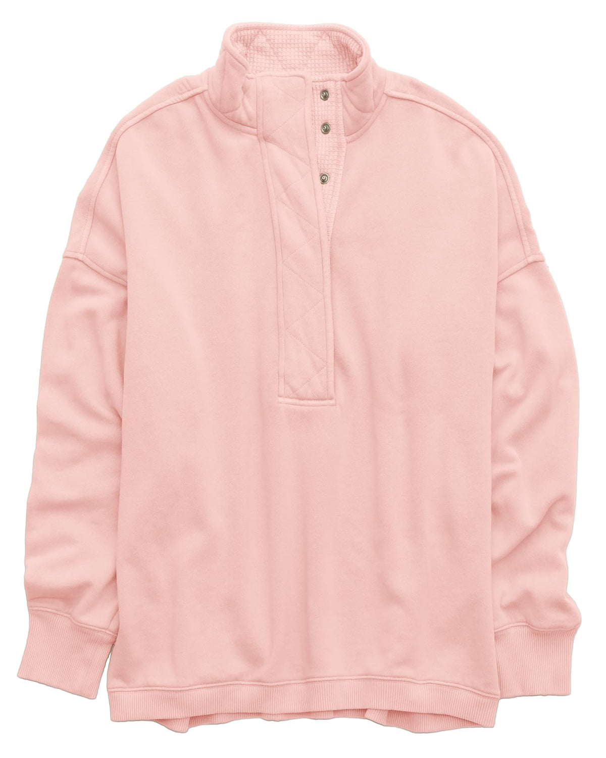 Gacaky Sweatshirt for Women Oversized Casual Long Sleeve Button Henley Neck Pullover Tops Fashion Outfits Clothes Pink XXL
