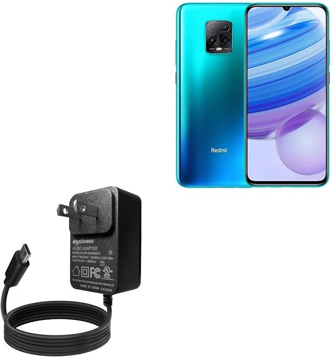 BoxWave Charger Compatible with Xiaomi Redmi 10X Pro - Wall Charger Direct (15W) Rapid Charge Your Device with Built-in 3ft Cable