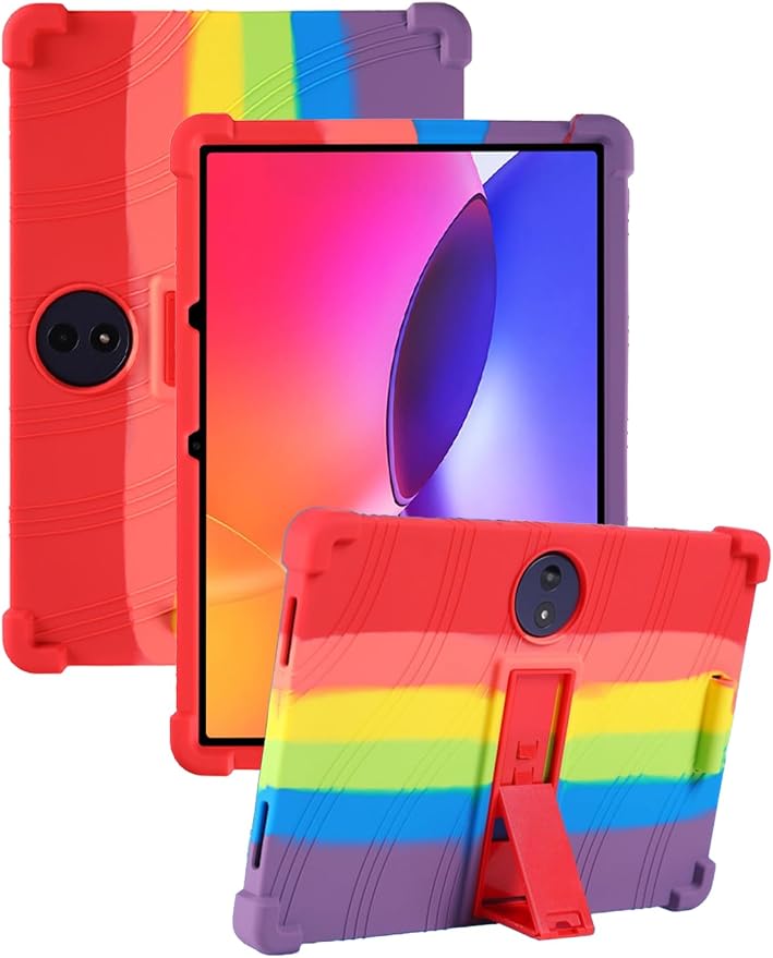 Case for TCL TAB A1 Plus Android Tablet 12.2 Inch (Dark Black) | (Model 9445X) Soft Silicone Kids Friendly Protective Cover with Adjustable Stand Drop-Proof