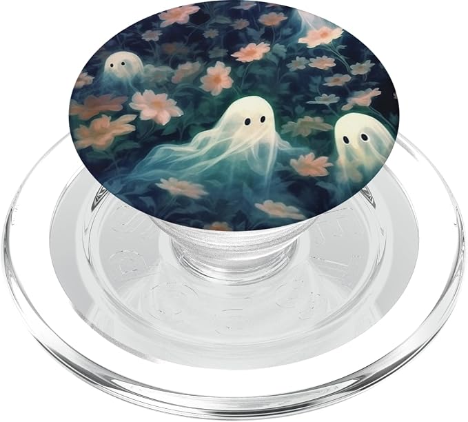 Aesthetic Floral Ghost Gifts Ghost In Wildflowers PopSockets Adhesive PopGrip