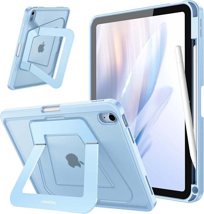Fintie Shockproof Case for iPad (A16) 11th Gen 11-in iPad 10th Gen 10.9 | Slim Frosted Hard Back Cover Multi-Angle Viewing Built-in Kickstand &amp Pencil Holder Anti-Scratch Black