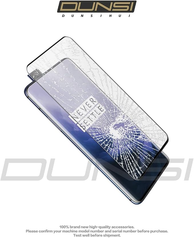 DUNSIHUI 3 Pack Screen Protector for One-Plus 7 ProAnti-Scratch 9H Hardness Full Coverage For One-Plus 7 Pro Black Edges Silk Print Tempered glass Protector Film.
