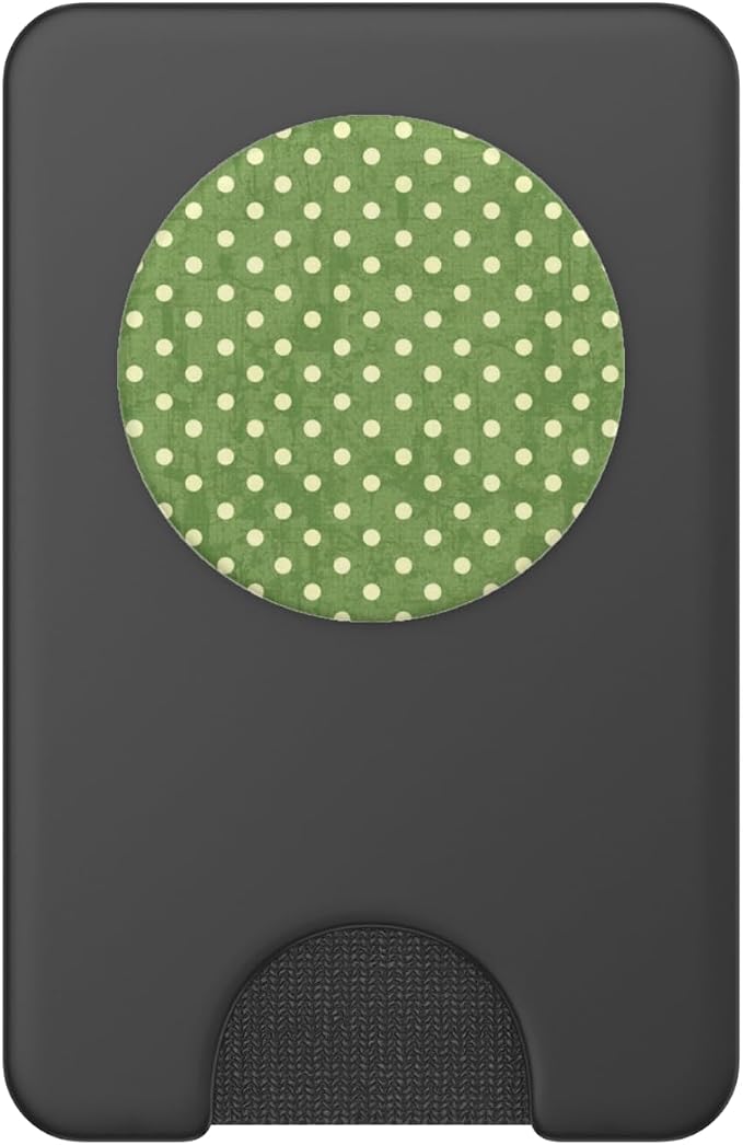 Green and Cream Polka Dot Pattern PopSockets PopGrip for MagSafe