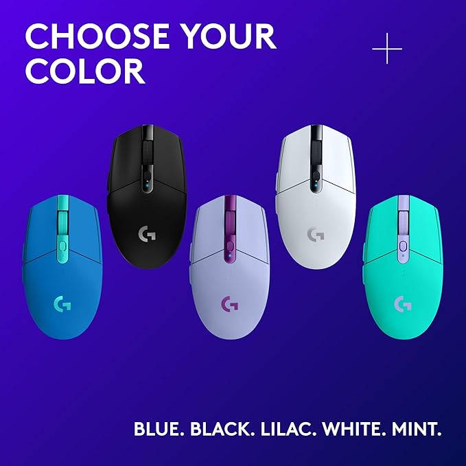 Logitech G305 Lightspeed Wireless Gaming Mouse, Hero Sensor, 12,000 DPI, Lightweight, 6 Programmable Buttons, 250h Battery, On-Board Memory, Compatible with PC, Mac - Black
