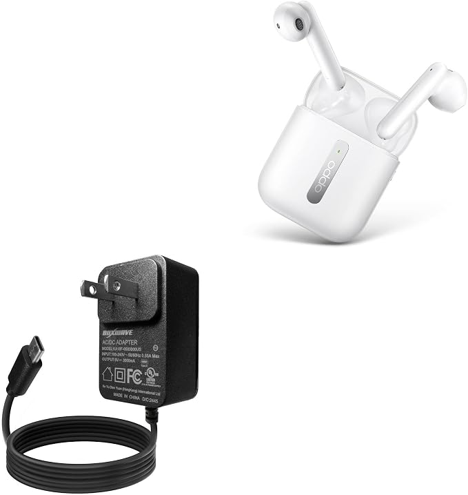 BoxWave Charger Compatible with Oppo Enco Free - Wall Charger Direct (15W) Rapid Charge Your Device with Built-in 3ft Cable