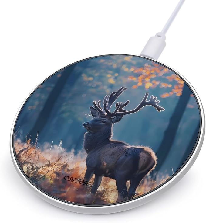 Deer Forests Wireless Charger SlimWireless Charging Pad Anti-Slip Charger Mat for Men Women