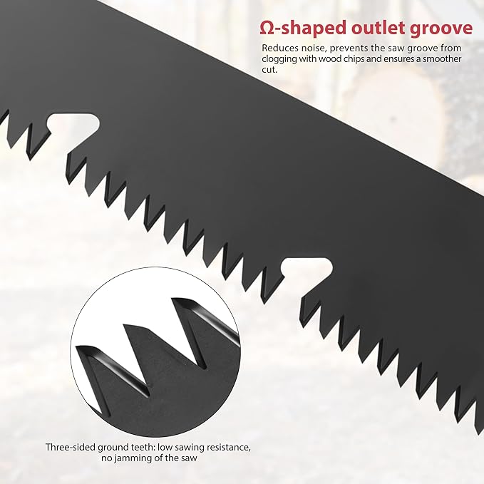 Folding Camping saw 10 inch – SK9 High-Carbon Steel TEFLON-Coated Rust-Resistant, 2 Locking Positions, Hand Saw for Garden Tree Limbs, Wood Cutting & Outdoor Camping (2 Extra Blades)