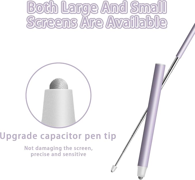 Universal Telescopic Stylus Pen for Touch Screens Retractable Pointer Stick Stylus with Special Flocking Tip Pointers for Classroom Pointer Finger Stick Anti Slip Pen Clip Black