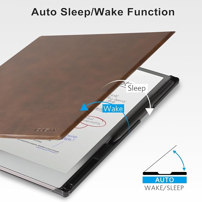 CoBak Stand Case for Remarkable Paper Pro Tablet 11.8 with Hand Strap | Auto Sleep/Wake Folio Lightweight Protective Cover with Pen Holder and Nibs Holder for 11.8 inch 2024 Released (Notebook)