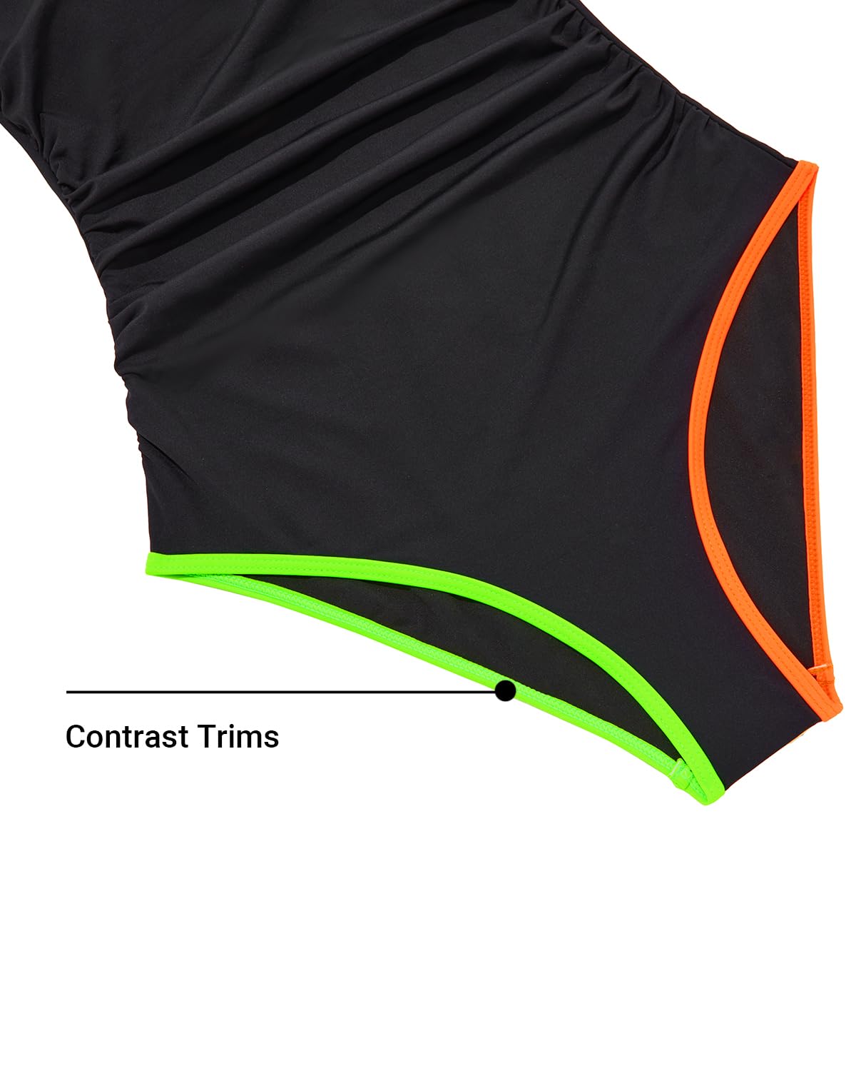 Women's One Shoulder One Piece Tummy Control Swimsuit Full Coverage
